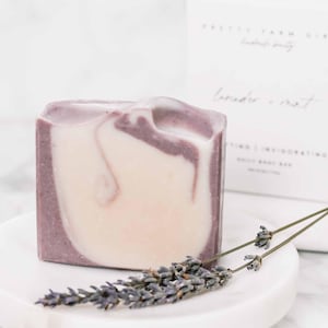 lavender + mint | milk + honey | goat milk soap | tallow soap | goat milk kefir | organic soap