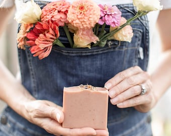 wild rose  + honey |  geranium | palmarosa | lavender | artisan soap