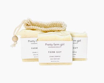 farm guy soap | grass-fed tallow | old fashion soap |  citrus cedar | goat milk | chemical free | sensitive skin | moisturizing cleanser