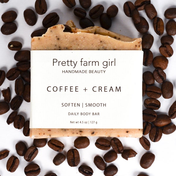 coffee + cream soap bar | organic goat milk soap | natural coffee scent soap