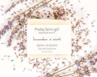 lavender + mint | milk + honey | goat milk soap | tallow soap | goat milk kefir | organic soap