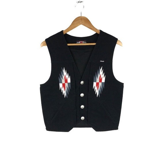 Vintage WRANGLER Denim Vest Button Down Navajo Sty