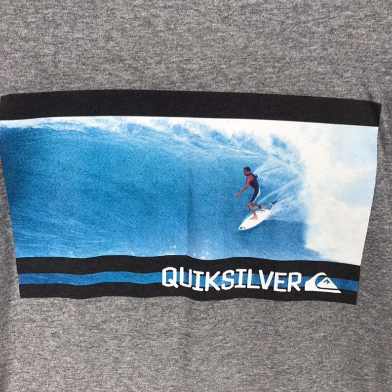 Vintage 90s Quiksilver Big Logo Beach Surf Skater Silver Crew | Etsy