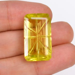 Awesome AAA Quality Natural Lemon Quartz Radiant Shape Faceted And Laser Cut Loose Gemstone For Making Jewelry 23.5 Ct Size 24X14X8mm GM-435