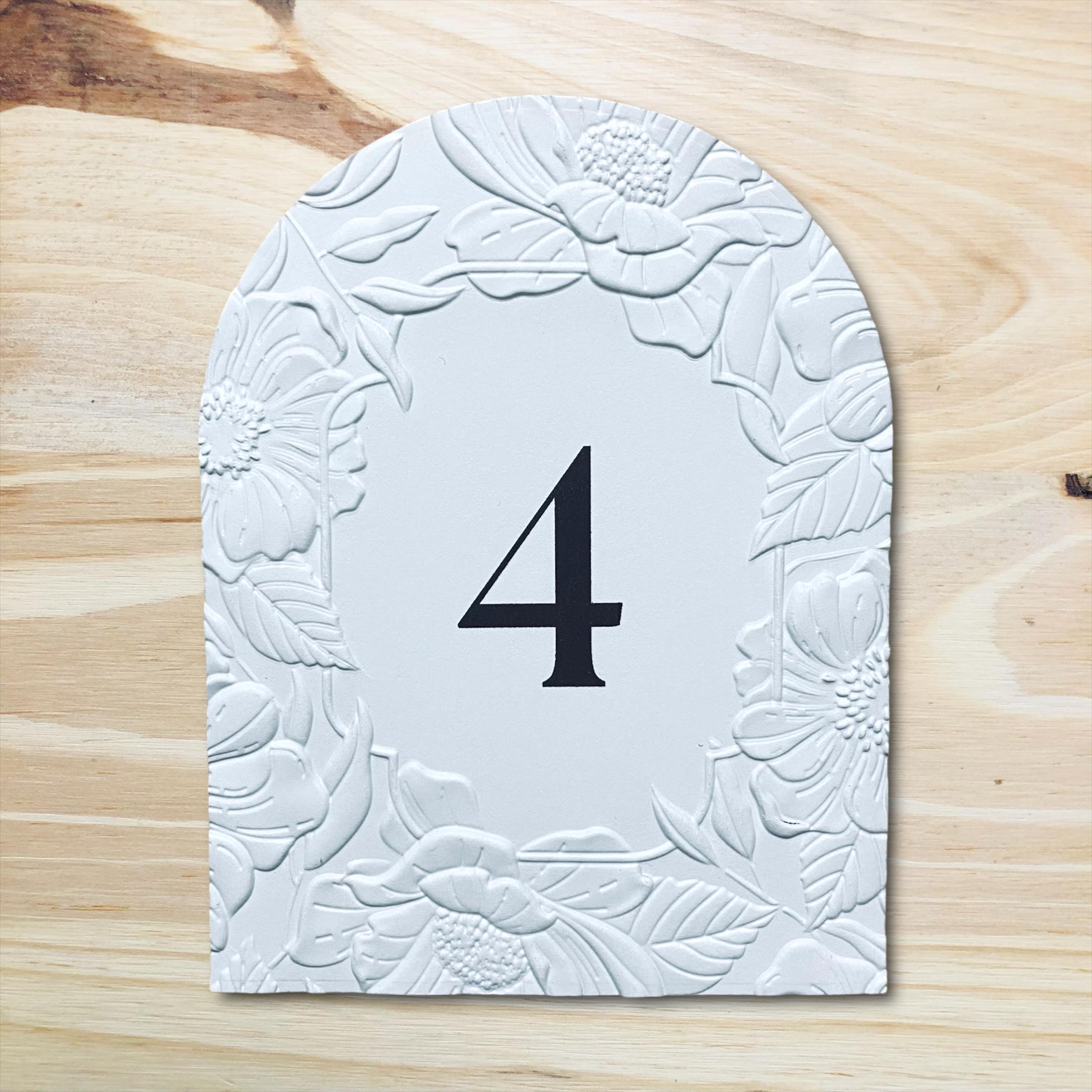 Embossed Floral Table Numbers | Heavyweight Cardstock Place Cards for ...