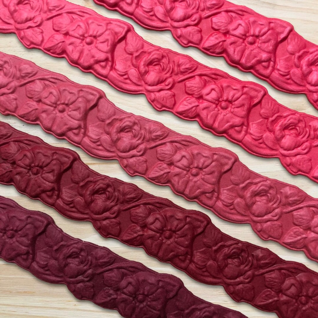 Embossed Floral Border pack of 5 Embossed Paper Embossed Flower ...