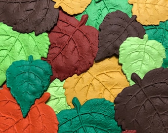 Embossed Leaves (Pack of 10) | Die Cut Leaves | Autumn Leaves | Embossed Leaves | Embossed Paper | Embellishments | Scrapbook | 3D Leaves