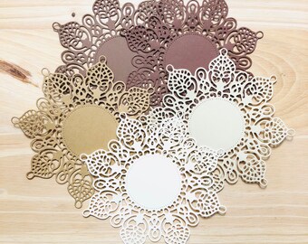 Intricate Flower Doilies (Pack of 5) | Die Cuts for Junk Journal Supplies | Scrapbooking Supplies |  Paper Doily | Card Making Die Cuts