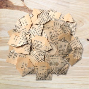 Petites enveloppes (paquet de 25) | Mini enveloppes | Enveloppes pour dictionnaire vintage | Fournitures pour scrapbooking | Fournitures pour journaux indésirables | Papeterie
