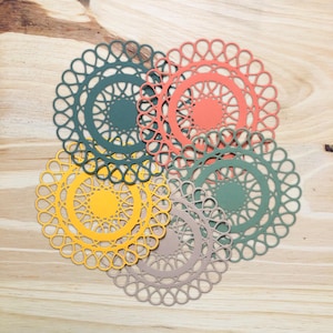 Napperons découpés (paquet de 5) | Napperons en papier pour Junk Journal | Fournitures de scrapbooking | Découpes pour la fabrication de cartes | Découpes | Napperon