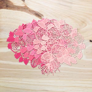 Découpes bouquet de roses (paquet de 5) | Fleurs découpées | Roses en papier | Découpes pour Junk Journal | Embellissements | Scrapbooking | Fabrication de cartes