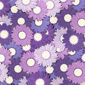Ornements floraux superposés (lot de 10) | Fleurs découpées | Découpes pour Junk Journal | Fournitures pour scrapbooking et fabrication de cartes | Violet