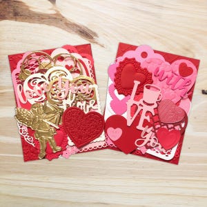 Découpes Saint-Valentin (25 pièces) | Coeur en relief | Lot de coeurs en papier | Fournitures pour la fabrication de cartes | Scrapbooking | Kit de journal indésirable | Saint-Valentin