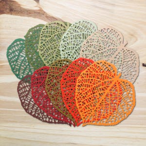 Grandes feuilles squelettiques complexes (paquet de 5) | Feuilles de papier | Journal indésirable | Scrapbooking | Fabrication de cartes | Papier découpé | Créations en papier