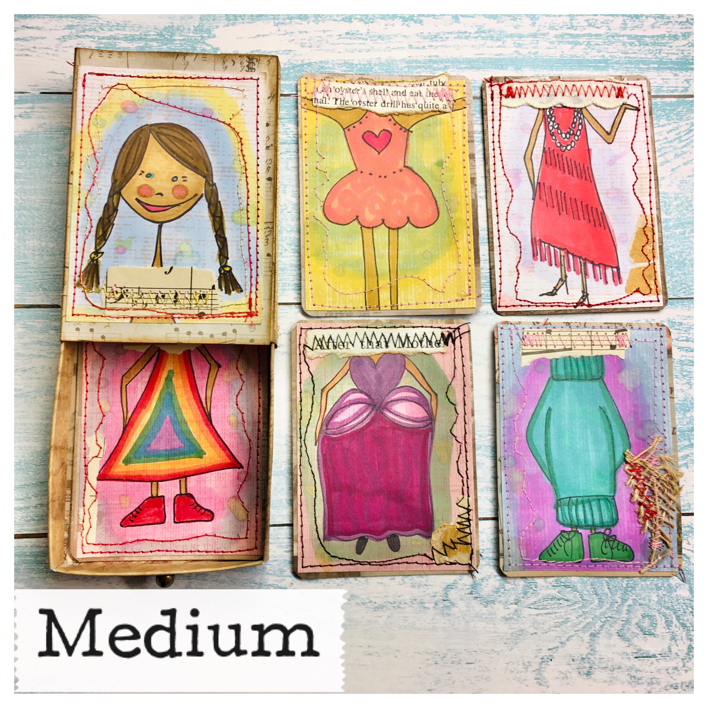 Clearance Matchbox Girls with Five Outfits ATC Original Etsy