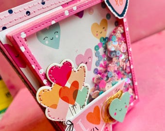 Clearance!!  Valentine Sand Bucket * 3D Papercraft * Happy Hearts * XO