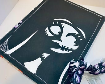 Nightmare Before Christmas Folio * Jack & Sally  * 7x5.5 Handmade Journal