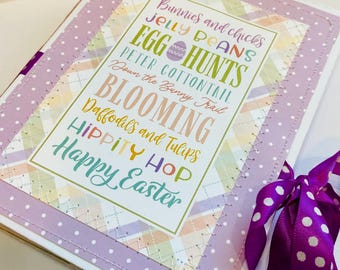Easter Folio * Spring Bunny  * 7”x5.5” Handmade Journal