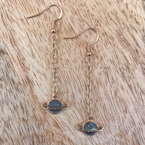 Black Planet Drop Earrings