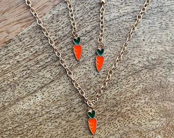 Carrot Drop Earrings and Necklace Set
