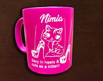 neon pink kitten heels