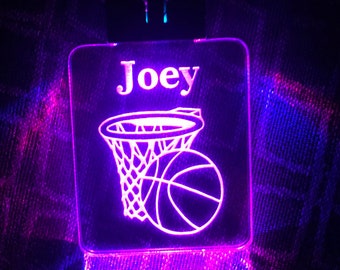 LED keychain Personalized for sports in multicolors, Basketball, baseball and other sports ball design