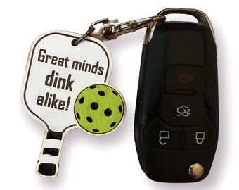 Custom Laser Engraved Pickleball Keychain: Player Gift