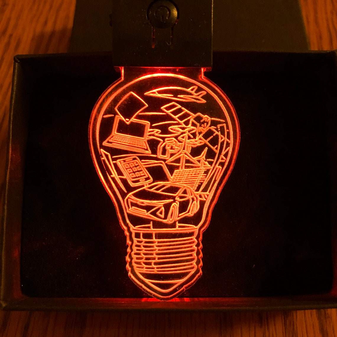 LED Keychain IDEAS Light Bulb Keychain in Multicolors Etsy