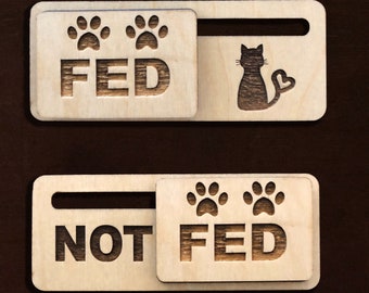 Cat Fed Magnet: AM/PM Medicine Tracker - EZslider