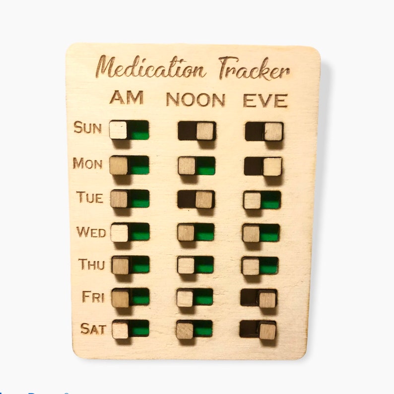 3x per Day Weekly Medication Tracker | Med Tracker Magnet, AM and PM ...