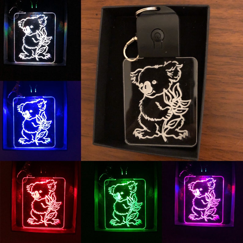 Custom LED Keychain in Multicolors in Various Designs