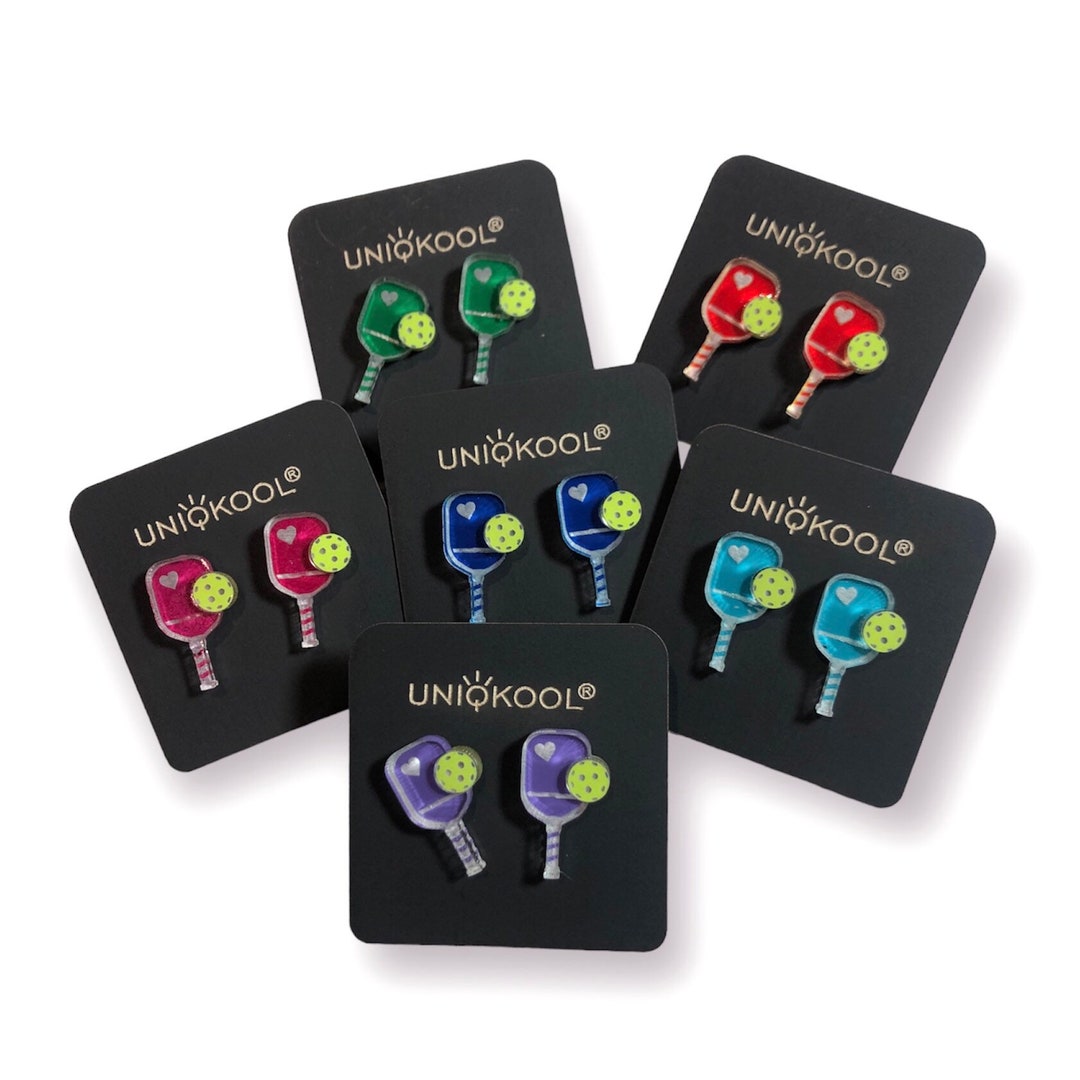 Pickleball Earrings, Pickleball Jewelry, Laser Engraved Earrings