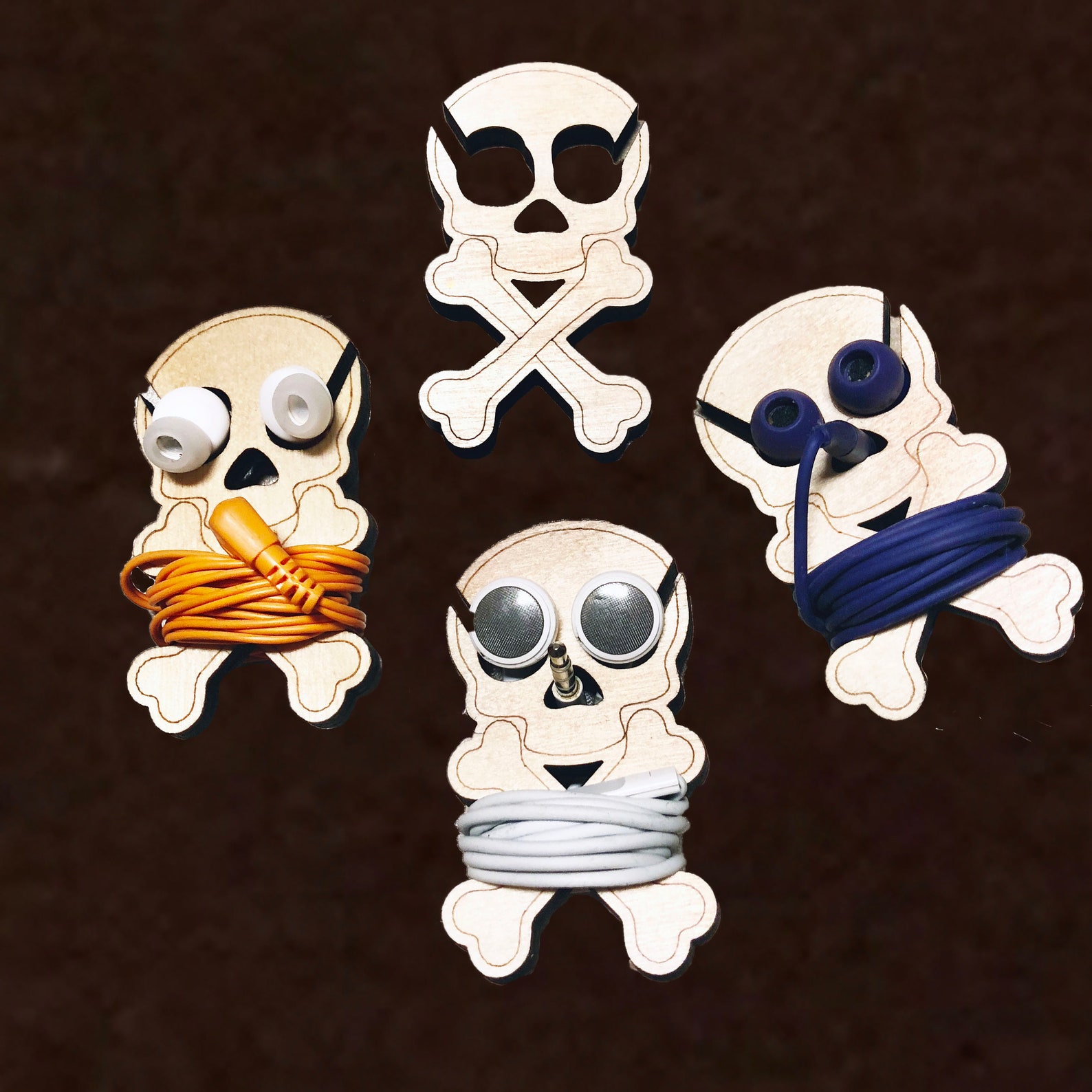 SKULL Earbuds Holder Earbuds Organizer Stocking Stuffer Etsy