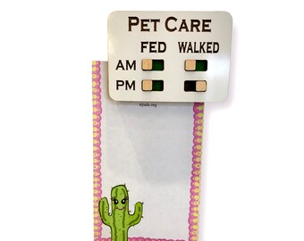 Pet Care Tracker: AM/PM, Fed/Walked Reminder (Magnets or Adhesives)