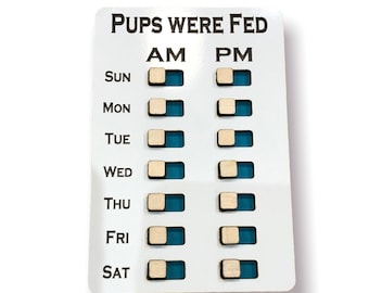Twice per Day Weekly Tracker| Customizable Reminder for feedings, chores or meds