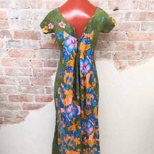 Vintage 1950s Hawaiian Tiki Dress Gown RARE image 1