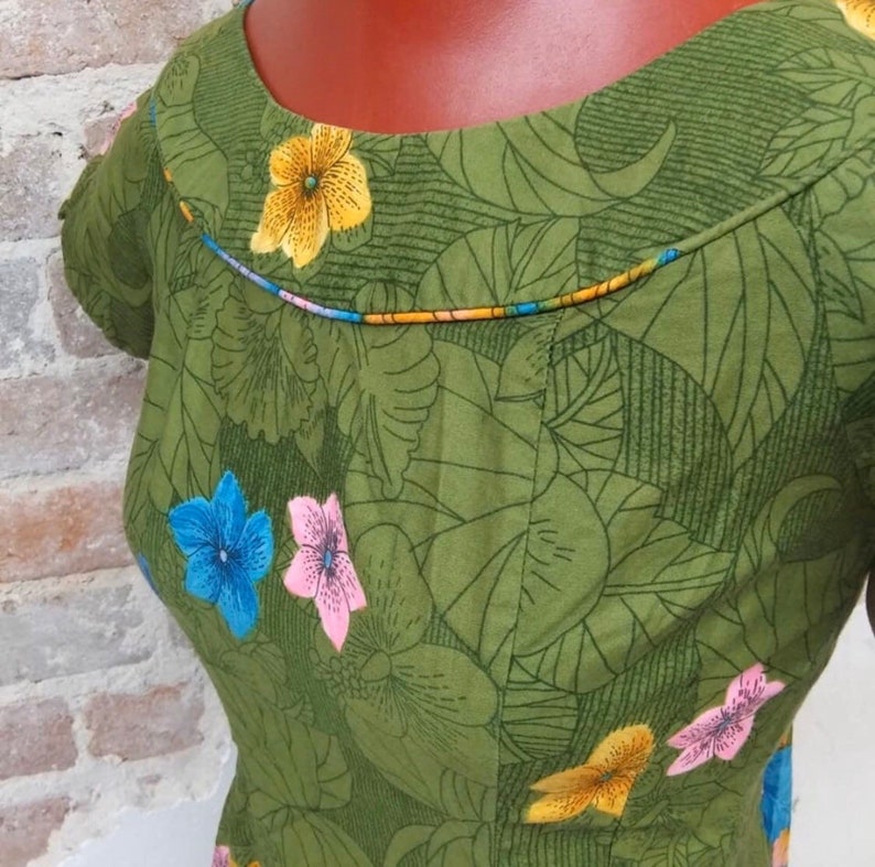 Vintage 1950s Hawaiian Tiki Dress Gown RARE image 4