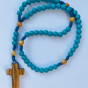 Hand-knotted turquoise communion rosary