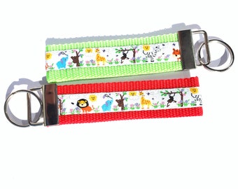 Schlüsselband Schlüsselanhänger Tiere Kinder Zoo animals key chain Geschenk unter 10 Euro