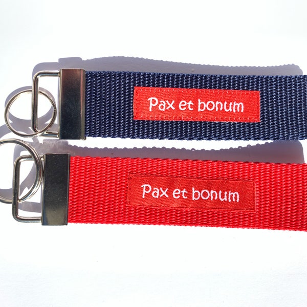 Schlüsselband Schlüsselanhänger mit der Aufschrift "pax et bonum", Franziskaner, Franciscan blessing, Orden, Order Geschenk unter 10 Euro