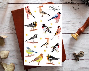 Sticker sheet "The song of the birds" for bullet journal, scrapbooking, art journal, card shop
