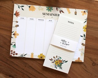 Semainier and notepad 50 pages Blossom - Valley of paper