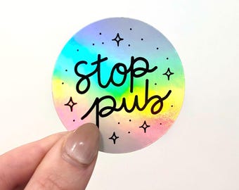 Holographic "STOP ADVERTISING" sticker for mailbox