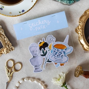 LOT 6 STICKERS « Elégance royale » pour ordinateur, carnet, valise, mural