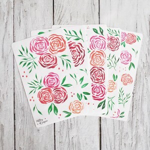 4 planches de stickers + 1 offerte Roses never fall in love 2021 pour bullet journal, scrapbooking, carterie