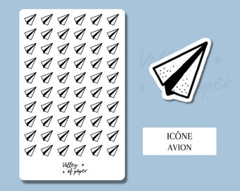 Sticker board AIRPLANE - icon for bullet journal, planner, agenda