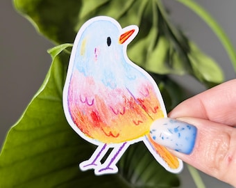 Autocollant plastifié « Little bird » pour ordinateur, carnet, valise