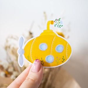 Sticker « Yellow submarine » pour ordinateur, carnet, valise
