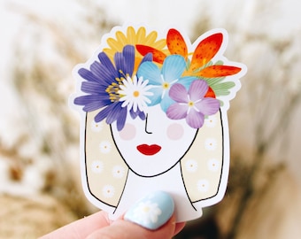 "Flower girl" sticker for computer, notebook, suitcase