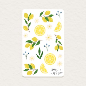 Feuille d'autocollants « Citrons de mars » pour bullet journal, scrapbooking, art journal, carterie